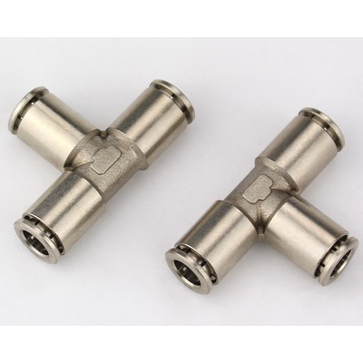 MPE All-copper Nickel-plated Pneumatic T Shape Connector